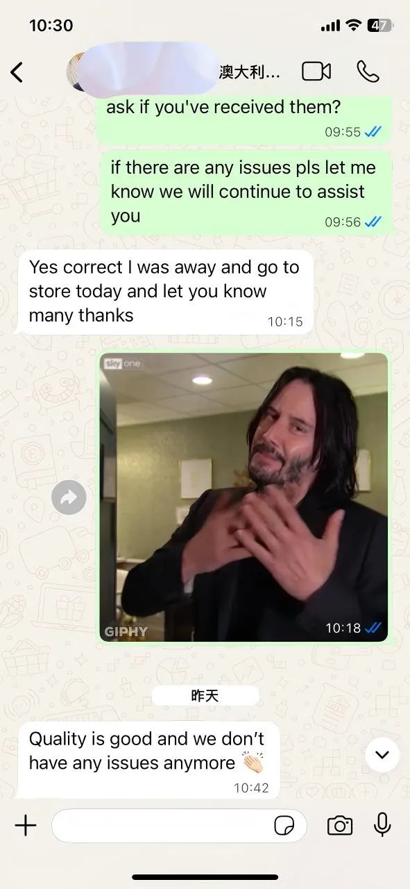 Gure bezero australiarren iritzia: Kalitatea komunikazio onena da